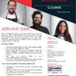 WE ARE RECRUITING FOR A HALL CLEANER