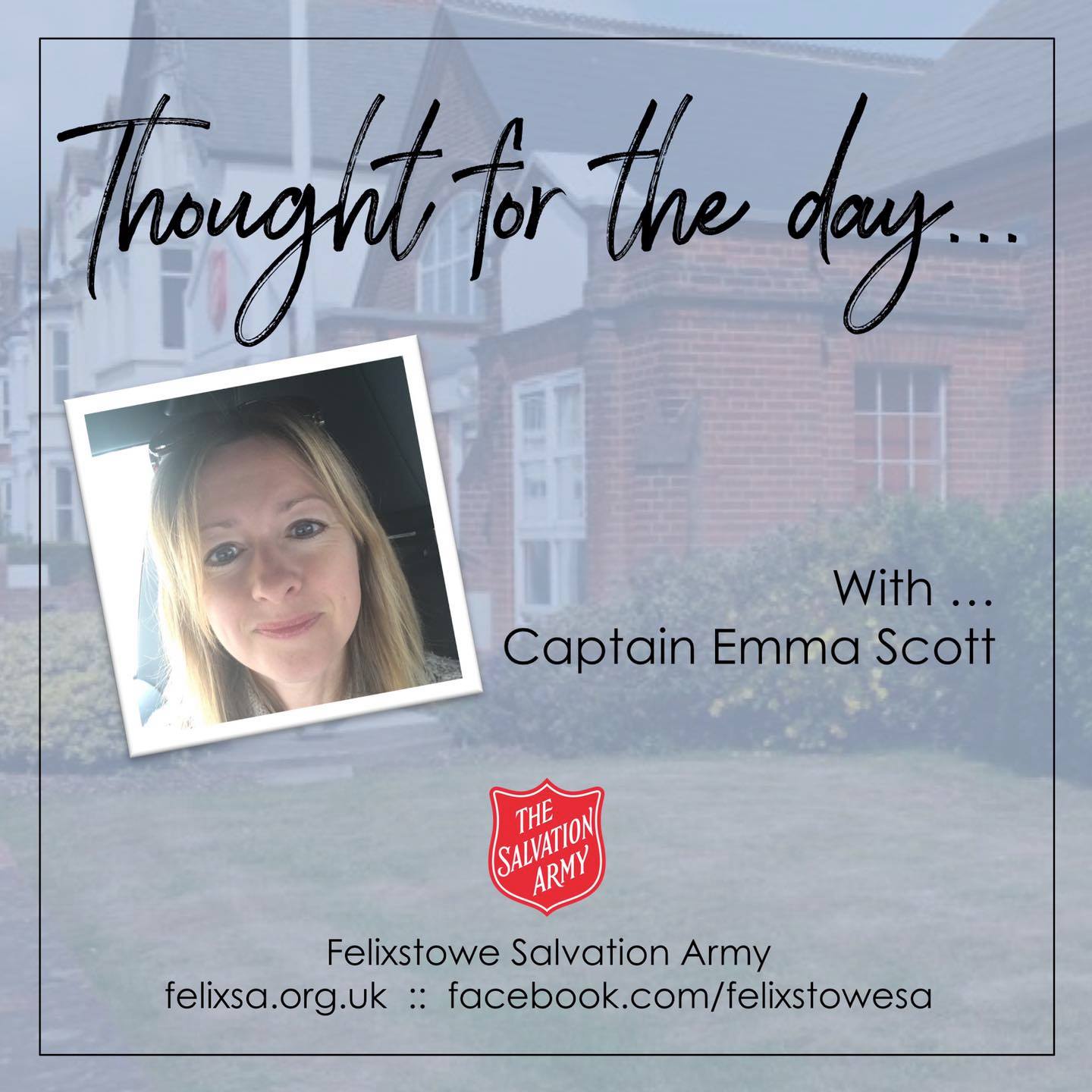 Thought for the Day with Captain Emma Scott