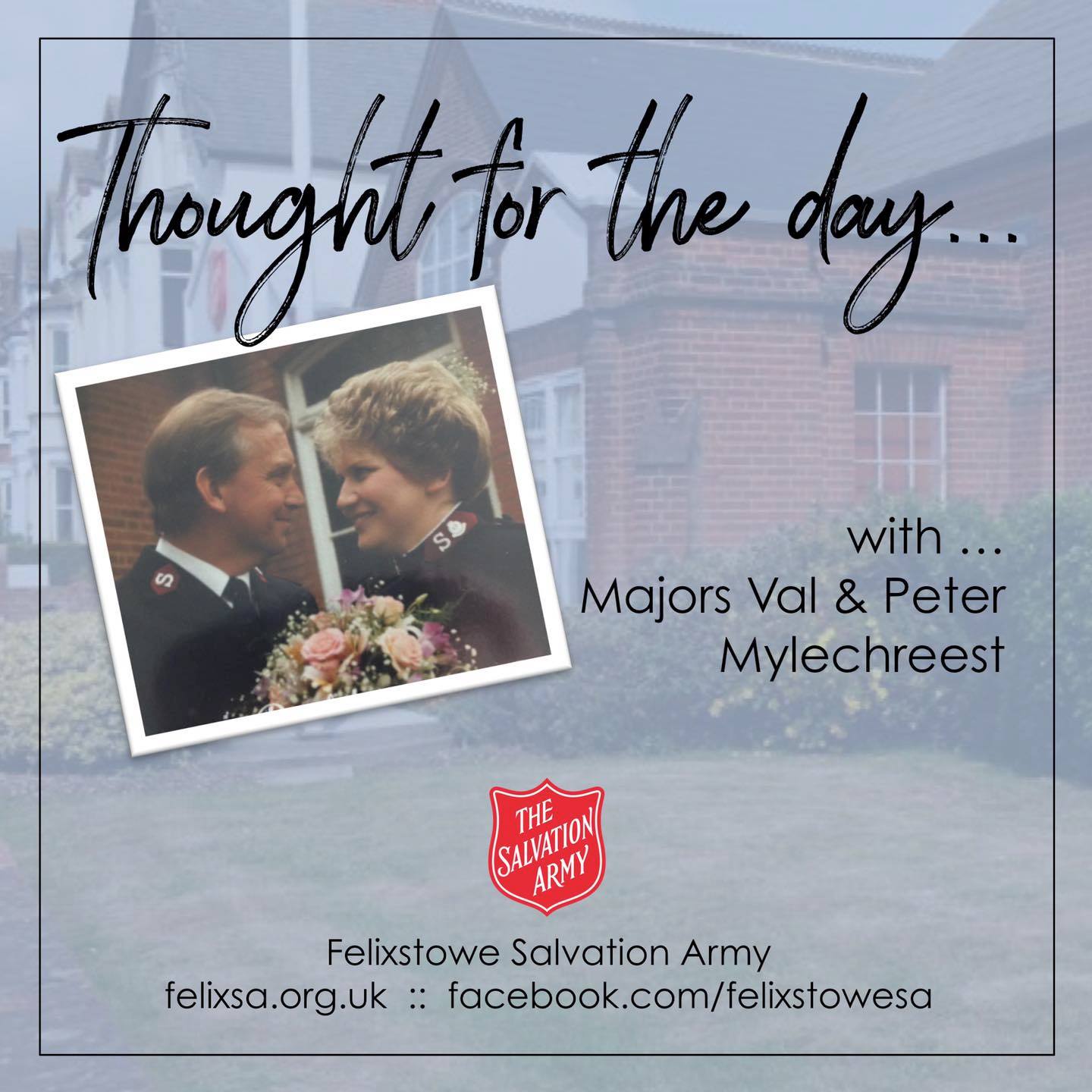 Thought for the Day with Majors Val & Peter Mylechreest
